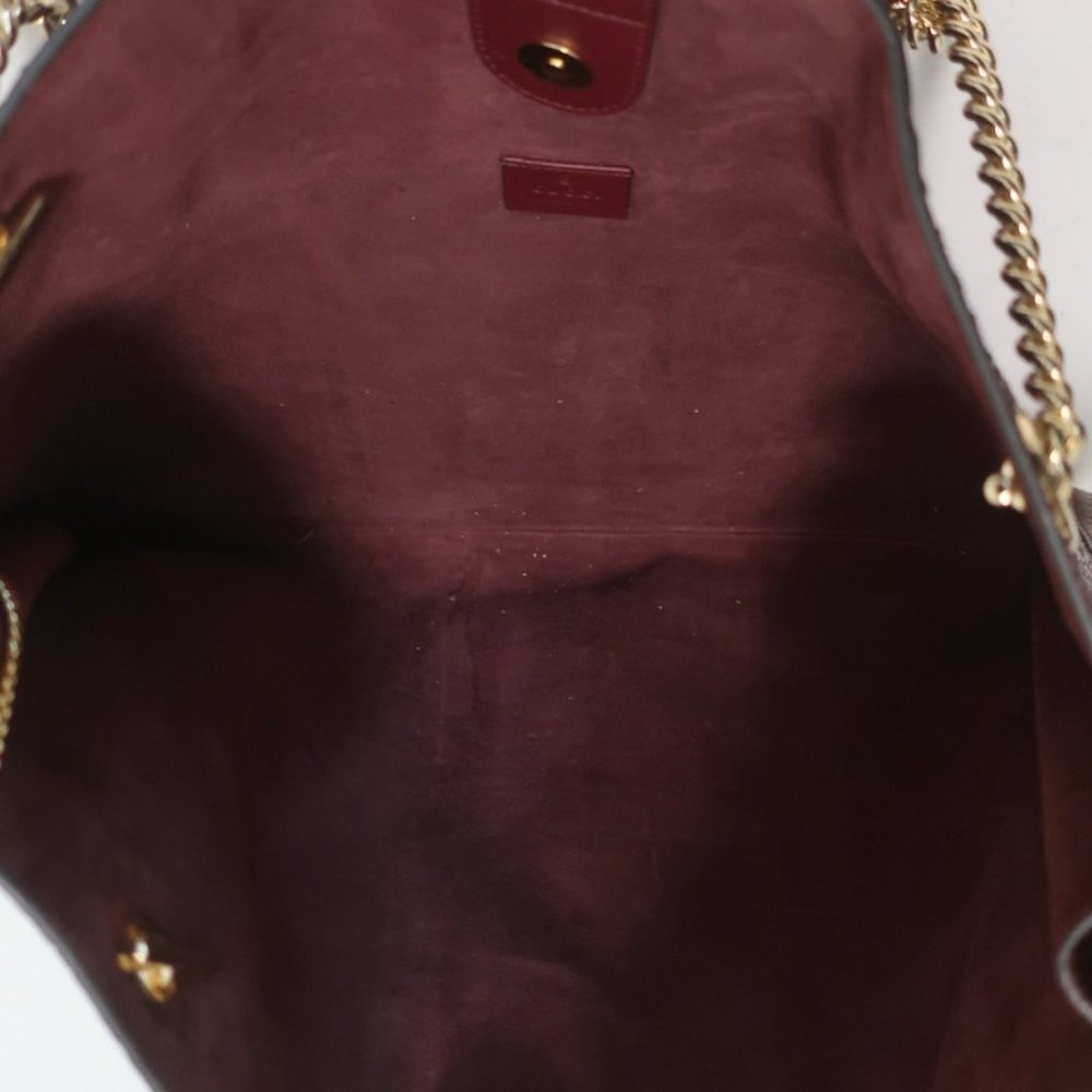 GUCCI RAJAH PYTHON MAXI TOTE BORDEAUX CHAIN STRAP SHOULDER BAG - Picture 12 of 15